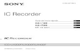 IC Recorder · 2018. 11. 15. · 4-156-547-11(1)© 2009 Sony Corporation ICD-UX200F/UX300F/UX400F IC Recorder Printed in China Guía de inicio rápido ES CS CT KR