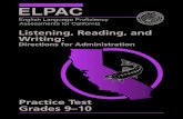 Listening, Reading, and Writing: Directions for Administration ......• Using the same procedures as the operational tests, with the Test Administrator Interface, secure browser,