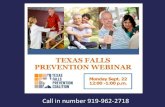 Call in number 919-962-2718 - Falls Free Texas · 2019. 10. 17. · Call In Number: 919-962-2718 Texas Falls Prevention Coalition (TFPC) • Vision Texans working together for a Falls