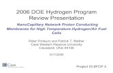 2006 DOE Hydrogen Program Review Presentation · 2020. 11. 21. · HN O SO3 HOH O O [ ] HN AIBN SO OH + O O O O SO3H O HN Synthetic steps leading to a photo-crosslinkable sulfonic