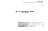 Information Risk Policy · 2021. 1. 11. · Author: Gill Richards, Information Governance Manager Owner: Ros Preen, Senior Information Risk Owner Version No. Version 2.2 Approval