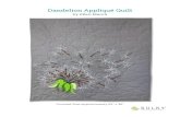 Dandelion Appliqué Quilt - Sulky“Dandelion Appliqué Quilt” – 2 – This adorable Sulky Dandelion Appliqué Quilt design is a cheerful addition to your home decor or makes a