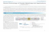 Recent Technology of Powder Metallurgy and Applications · 2017. 10. 4. · Powder metallurgy has grown with the expansion of various industries since 1950. The expansion of the automotive