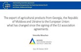 The export of agricultural products from Georgia, the ...Motivation •Agriculture is an essential component of the economies of Georgia, the Republic of Moldova and Ukraine •The