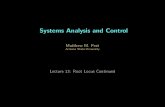 Systems Analysis and Controlcontrol.asu.edu/Classes/MAE318/318Lecture13.pdf · Root Locus Demo 1 Wiley+ Root Locus Demo 1 M. Peet Lecture 13: Control Systems 5 / 31. Property of Symmetry