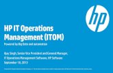HP IT Operations Management (ITOM)...Efficient self-service operations Powered by HP Software •HP Service & Portfolio Management Service-centric culture •Massive efficiencies -