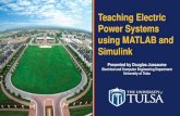Teaching Electric Power Systems with MATLAB and Simulink · Three-Phase Power System • Y-connected balanced Source and Load / 3-wire transmission line / Parallel RLC load impedance