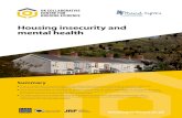 Housing insecurity and mental health...Housing insecurity and mental health housingeidence.ac.uk Summary n There is a large body of research exploring the relationships between mental