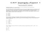 CAT Sample Paper 1 · CAT Sample Paper 1 . By . Quantitative Ability . DIRECTIONS for questions 1 to 27: Answer the questions independently of each other. Q 1. Vivek found the product,