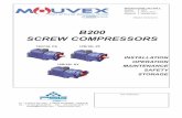B200 SCREW COMPRESSORS · 2016. 1. 6. · This manual is designed to permit installation and commis-sioning of MOUVEX truck screw-type compressors and MUST accompany the compressor.