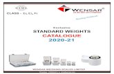 OIML Standard Weights Catalogue 2020-21 - Wensar2kg 60 x 102.5 mm 5kg 80 x 143 mm 10kg 100 x 182.5 mm 20kg 128 x 225 mm Nominal Value Pcs. / Set Total Weight Measuring range 1mg to