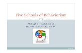 Five Schools of Behaviorism · 2015. 10. 1. · free from the extreme mentalism of the time and adopt a much different perspective. ! He also believed that learning involves the development