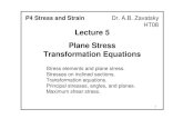 Lecture 5 handout HT08 - University of Oxfordkneabz/Stress5_ht08.pdf · 2010. 11. 12. · 3 P V N P θ x y The force P can be resolved into components: Normal force N perpendicular