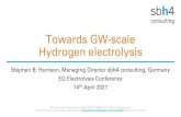 Towards GW-scale Hydrogen electrolysis · towards GW-scale electrolysis projects Current scale of operation • 10 to 20MW electrolysers Current scale of projects with, or close to,