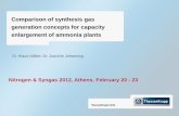 Comparison of synthesis gas generation concepts for capacity … · 2020. 11. 26. · 3. substantial plant modifications Specific production costs of the additional capacity show