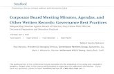 Corporate Board Meeting Minutes, Agendas, and Other Written … · 2020. 5. 5. · McDermott Will & Emery Belgium LLP, ... –Court will not substitute its own business judgement