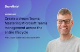 Create a dream Teams · 2021. 6. 2. · Build a solid Microsoft Teams foundation from the moment of creation • Enable guest access. • Implement a process to periodically review