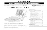 omron-intellisense-hem-907xl-instruction-manual-1002643...OMRON IntelliSense@ Blood Pressure unit, Model HEM-907XL is developed to measure blood pressure and pulse rate accurately