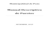 Municipalidad de Poás - Manual Descriptivo de Puestos · 2020. 1. 30. · facilite el diseño y ajuste de su estructura ocupacional. Para diseñar el referido Manual se consideraron