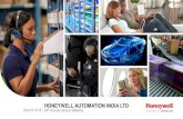 HONEYWELL AUTOMATION INDIA LTD · 2020. 11. 12. · Excellence performance in Safety –HPCL, Jammu Zero Lost time incidents (LTI) - Indian additives ltd • IOCL -05 • HPCL -02