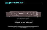Crown Low Power Transmitters...©2005 Crown Broadcast, a division of International Radio and Electronics, Inc. 25166 Leer Drive, Elkhart, Indiana, 46514-5425 U.S.A. (574) 262-8900