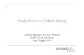 Model Year and Vehicle Rating - Casualty Actuarial Society · 2021. 3. 13. · Ford Focus Lx 4 cyl Ford Taurus Lx 6 cyl Honda Accord Dx 4 cyl Honda Civic Dx 4 cyl Nissan Altima Xe/Gxe/Gle/Se