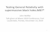 Testing General Relativity with supermassive black holes:M87* · 2019. 12. 9. · 2. Testing General Relativity with M87* • The black hole M87* observations by the EHT collaboration