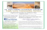 ST. MATTHEW CATHOLIC CHURCH Faith, Love, Community, Service · 2018. 9. 27. · El Miércoles, 15 de Agosto es la Solemnidad de la ASUNCION DE LA SANTISIMA VIRGEN MARIA, es un día