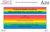 Thailand NAMA Roadmap INDC and Peak CO Scenarios in 2050- T5 lamp - LED lamp - Efficient cooking (Gas stove) - Efficient office equipments - Efficient technology (E10, E20, E85, B5,