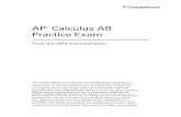 AP Calculus AB Practice Exam - GitHub Pages · AP ® Calculus AB Practice Exam From the 2014 Administration This Practice Exam is provided by the College Board for AP Exam preparation.
