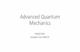 Advanced Quantum Mechanics - units.it · 2021. 1. 7. · —1981 Feynman, R. 1959. There’s Plenty of Room at the Bottom. Talk given at the annual meeting of the American Physical