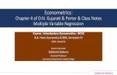 Econometrics - Gargi College · 2020. 5. 6. · Econometrics: Chapter 4 of D.N. Gujarati & Porter & Class Notes Multiple Variable Regression Course : Introductory Econometrics : HC43
