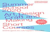 OPEN STUDIO SUMMER SCHOOL PROGRAMME 2020 · 2020. 3. 16. · Super-Sized Drawings £360 / £324 Portfolio £320 Sculpting the Head in Clay £370 / £333 Stained Glass Panels £370