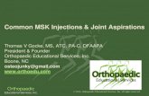 Common MSK Injections & Joint Aspirations...Orthopaedic Educational Services, Inc. © 2016Orthopaedic Educational Services, Inc. all rights reserved. Common MSK Injections & Joint