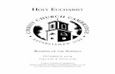 holy euchAristcccambridge.org/.../uploads/2019/10/October-6-FINAL.pdf · 2019. 10. 10. · Blessing of the AnimAls October 6, 2019 7:45 a.m. & 10:15 a.m. Christ Church Cambridge Zero