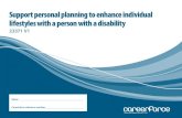 Support personal planning to enhance individual lifestyles with a person with a disability