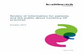 Review of information for patients and the public about Coventry GP practices