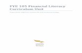 FYE 105 Financial Literacy Curriculum Unit