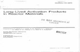 Long-Lived Activation Products in )Reactor Materials