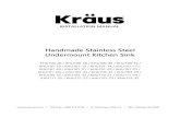 Handmade Stainless Steel Undermount Kitchen Sink · 2021. 5. 14. · 4 Tools you will need: NOTE: Specialized tools may be necessary to install Kraus Stainless Steel Kitchen sinks
