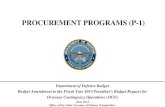 (P-1) Amendment - Under Secretary of Defense (Comptroller)