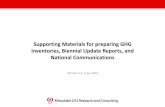 Supporting Materials for preparing GHG Inventories, Biennial Update Reports, and National