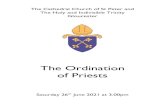 The Ordination of Priests - Diocese of Gloucester...The Cathedral Church of St Peter and The Holy and Indivisible Trinity Gloucester The Ordination of Priests Saturday 26th June 2021