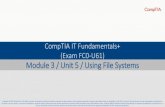 CompTIA IT Fundamentals+ (Exam FC0-U61) Module 3 / Unit 5 / … · 2020. 4. 18. · •Windows oThe "system root," containing drivers, logs, add-in applications, system and Registry
