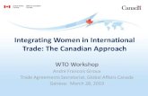 Integrating Women in International Trade: The Canadian ......• GBA+ workshop for APEC lead officials (Jan. 2019) • APEC Women and Trade Workshop (March 2019) – EU— • Business