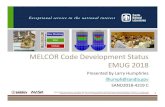 New Modeling SQA Utilities MELCOR Code Development Status … · 2020. 1. 9. · 1F3 ‐4 day calc. = 8days CPU 500 hours calc. = ~150 hours CPU Enabled ... Fuel Rod Collapse Model