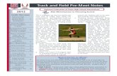Track and Field Pre-Meet Notes