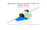Beauty Salon MSDS SHEETS FOR 2012 - Main Page @