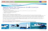 Application for Pleasure Craft LicenceGENERAL INFORMATIONUse this