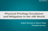 Physical Privilege Escalation and Mitigation in the x86 World